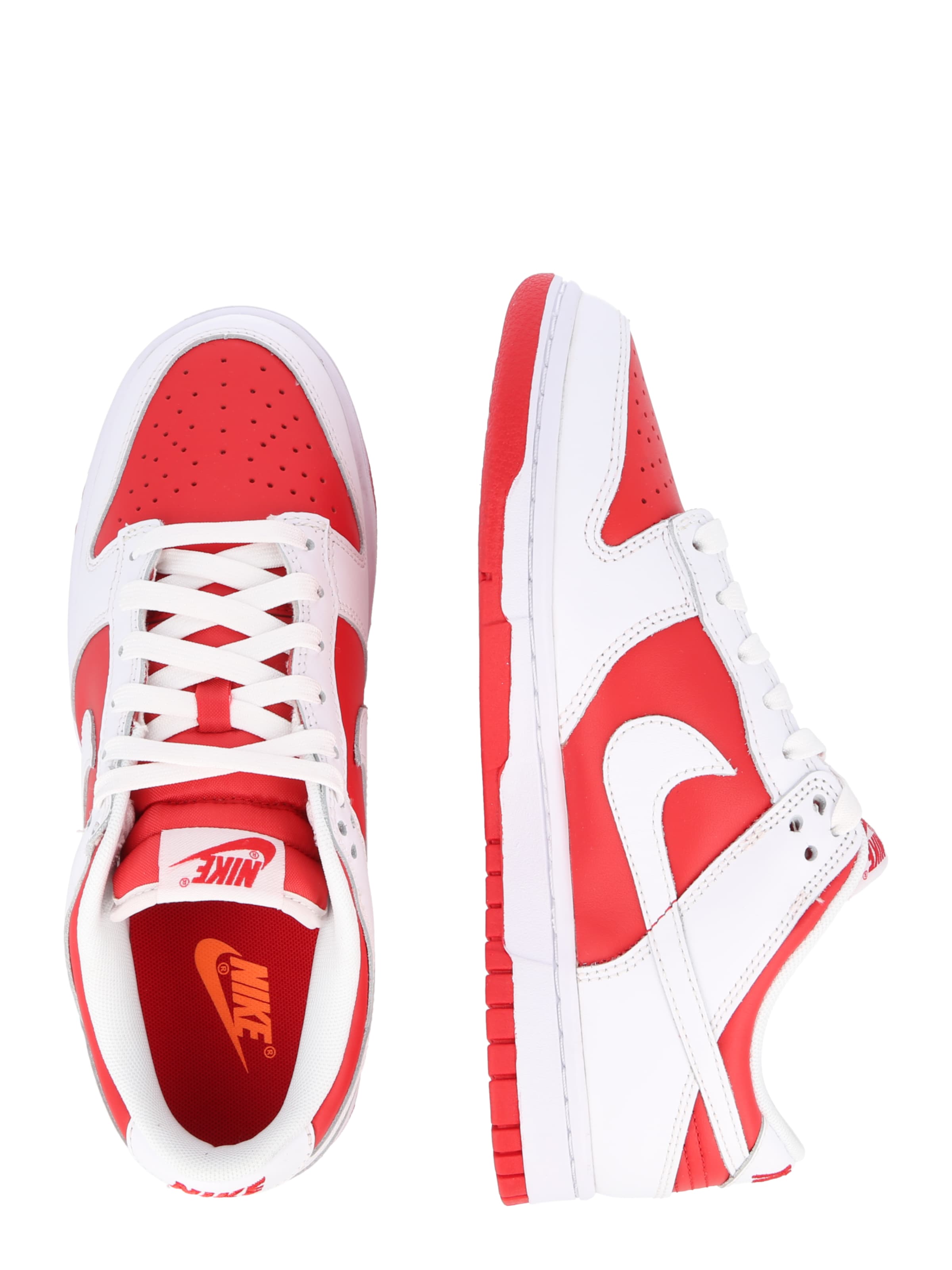 sarkans Nike Sportswear Zemie brīvā laika apavi 'DUNK'