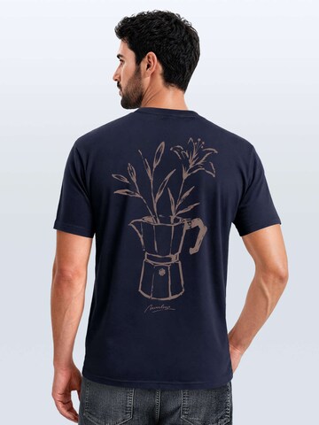 Neverless Shirt 'Mokka Flowers' in Blue