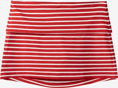 Bershka Jupe en rouge sang / blanc, Vue avec produit