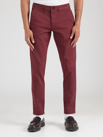 Coupe slim Pantalon chino 'SLHNEW MILES FLEX' SELECTED en rouge : devant