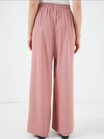 Wide leg Pantaloni con pieghe di Bigdart in rosa