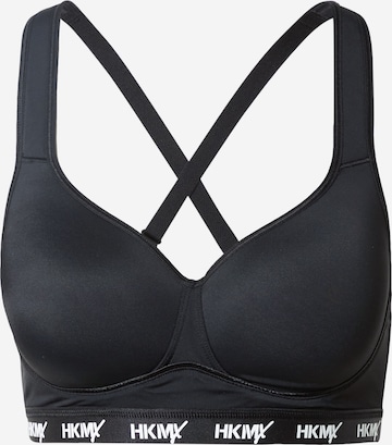 HKMX Bralette Sports Bra 'The All Star' in Black: front