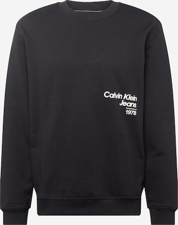 Calvin Klein Jeans Sweatshirt in Zwart: voorkant