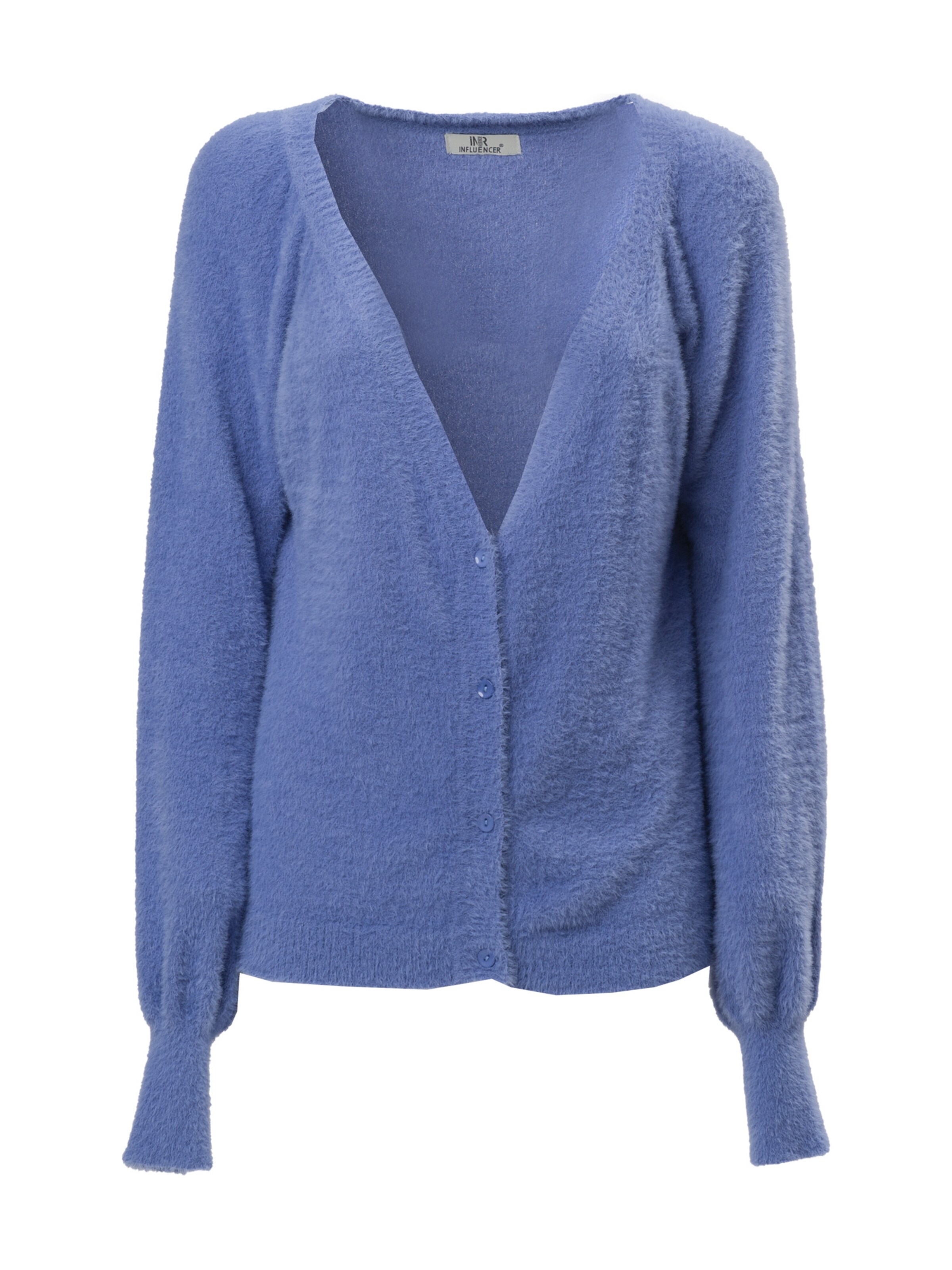Influencer Kardigan – modrá: přední strana