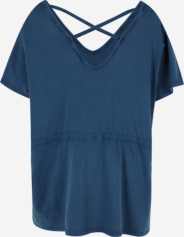 Mamalicious Curve T-shirt 'VIKA' i blå: framsida