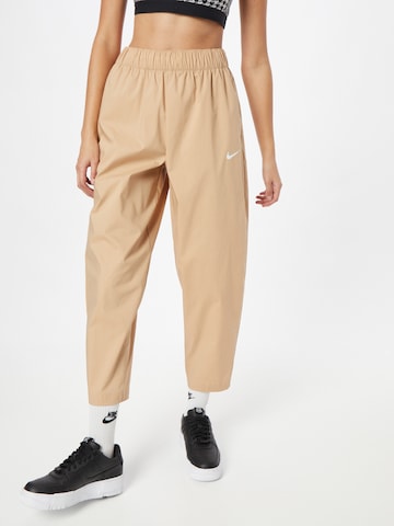 Nike Sportswear Loosefit Bukse i beige: forside