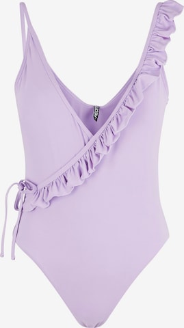 PIECES Triangle Swimsuit 'Victoria' in Purple: front