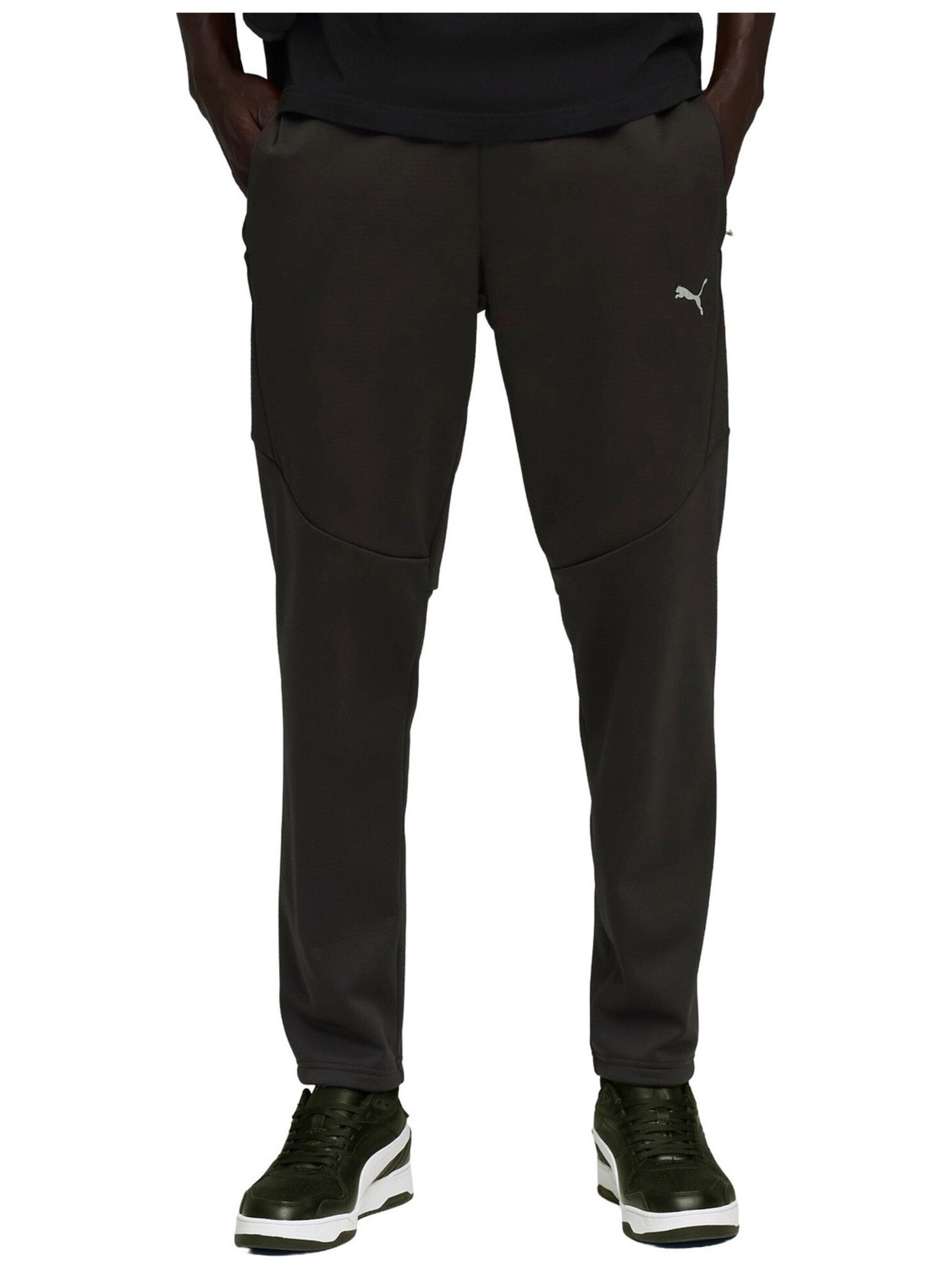 PUMA - regular Pantalón deportivo 'Puma Evostripe Warm Pants' en negro: frente