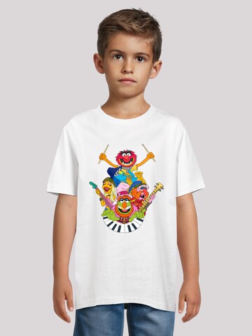 F4NT4STIC Shirt 'Disney Muppets Dr.Teeth And The Electric Mayhem' in Wit: voorkant