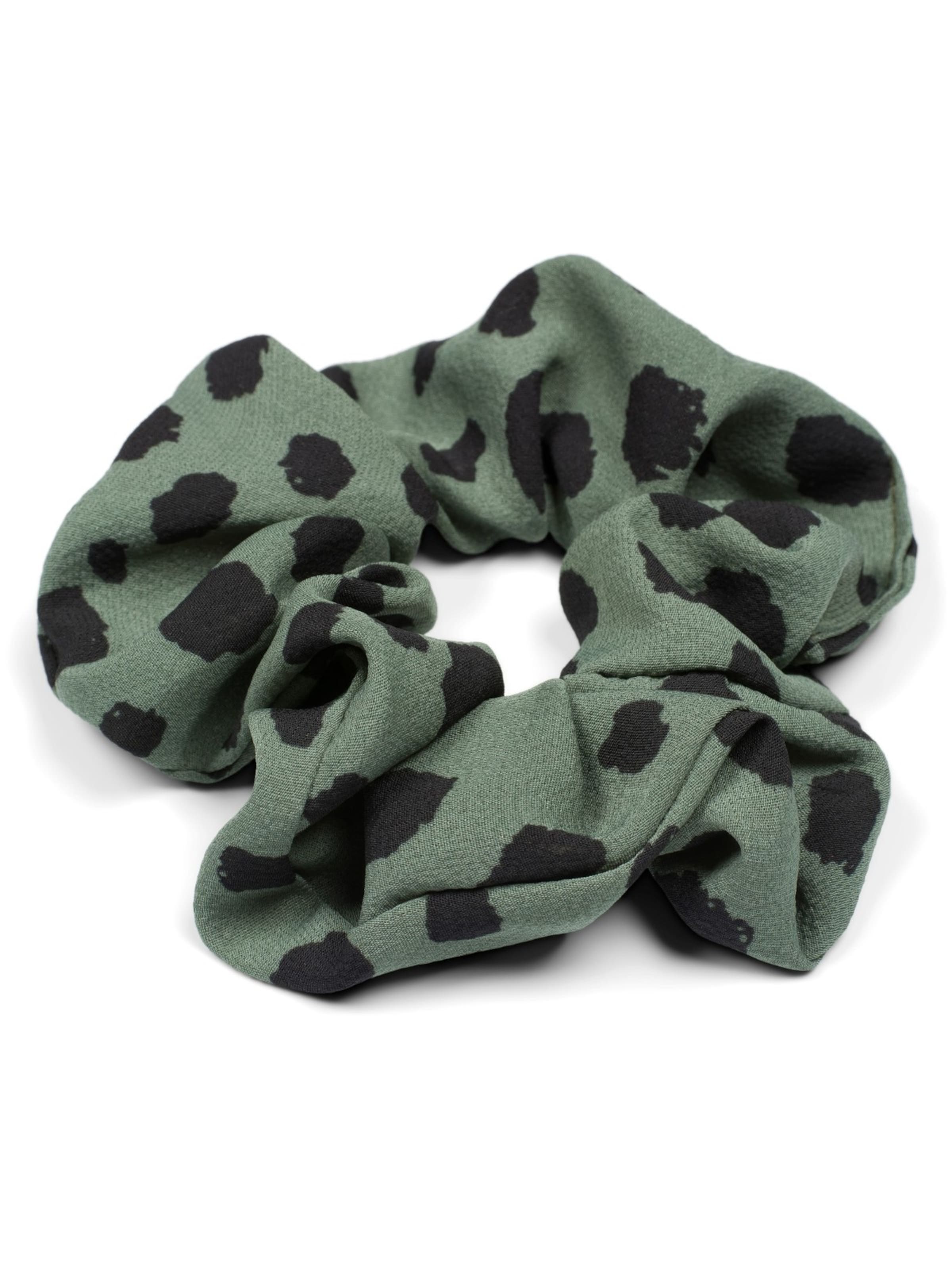 styleBREAKER Haarschmuck 'Scrunchie Haargummi Dalmatiner Punkte Muster'‌‌‌‌‌‌ in Grün