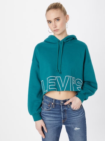 LEVI'S ® Суичър 'Graphic Crop Prism T3' в зелено: отпред