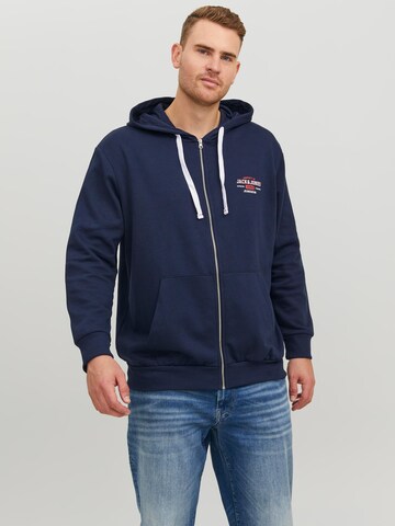 Jack & Jones Plus Sweatjacke 'Stamp' in Blau