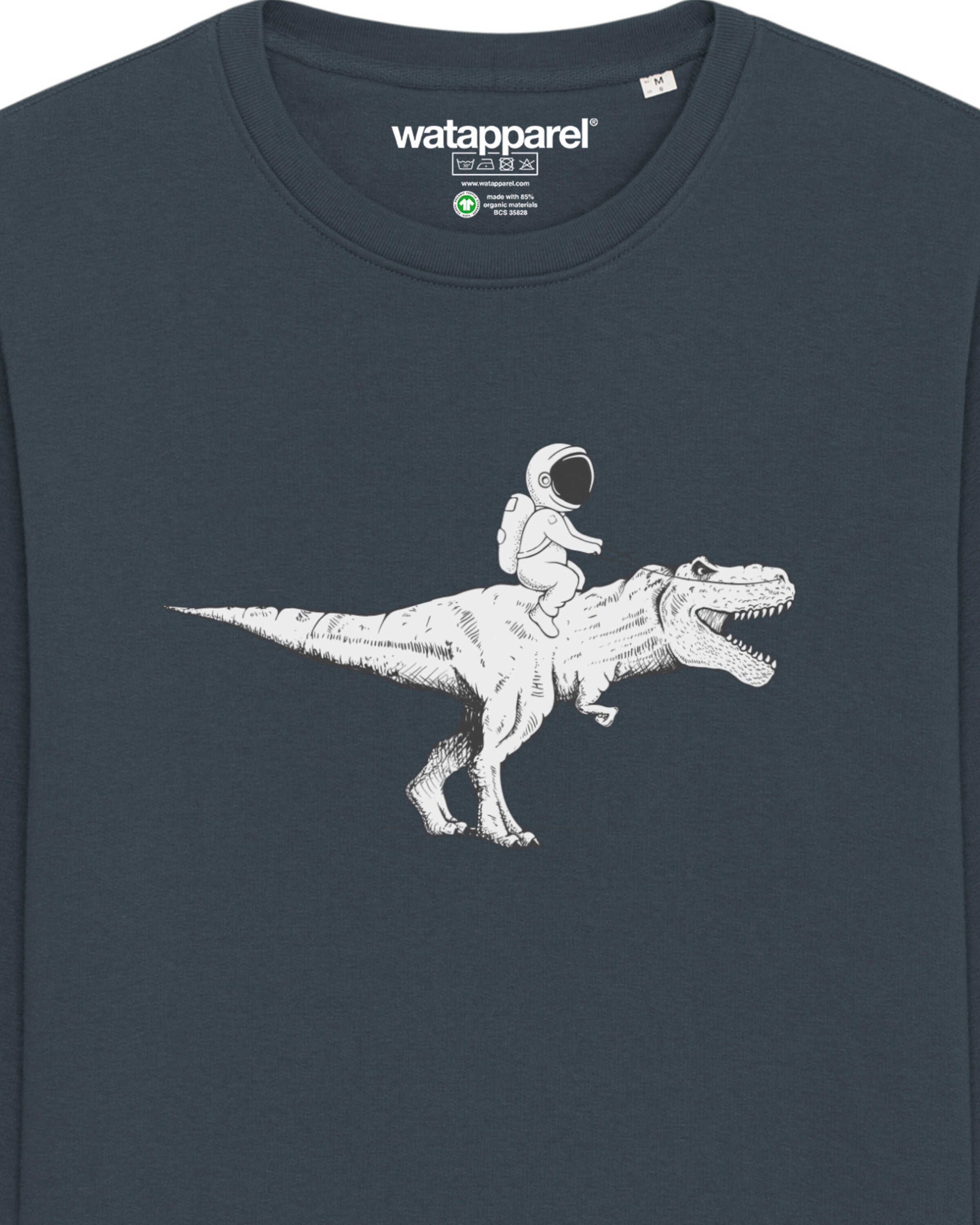 Sweat-shirt ' Astronaut on T-Rex ' Watapparel en gris