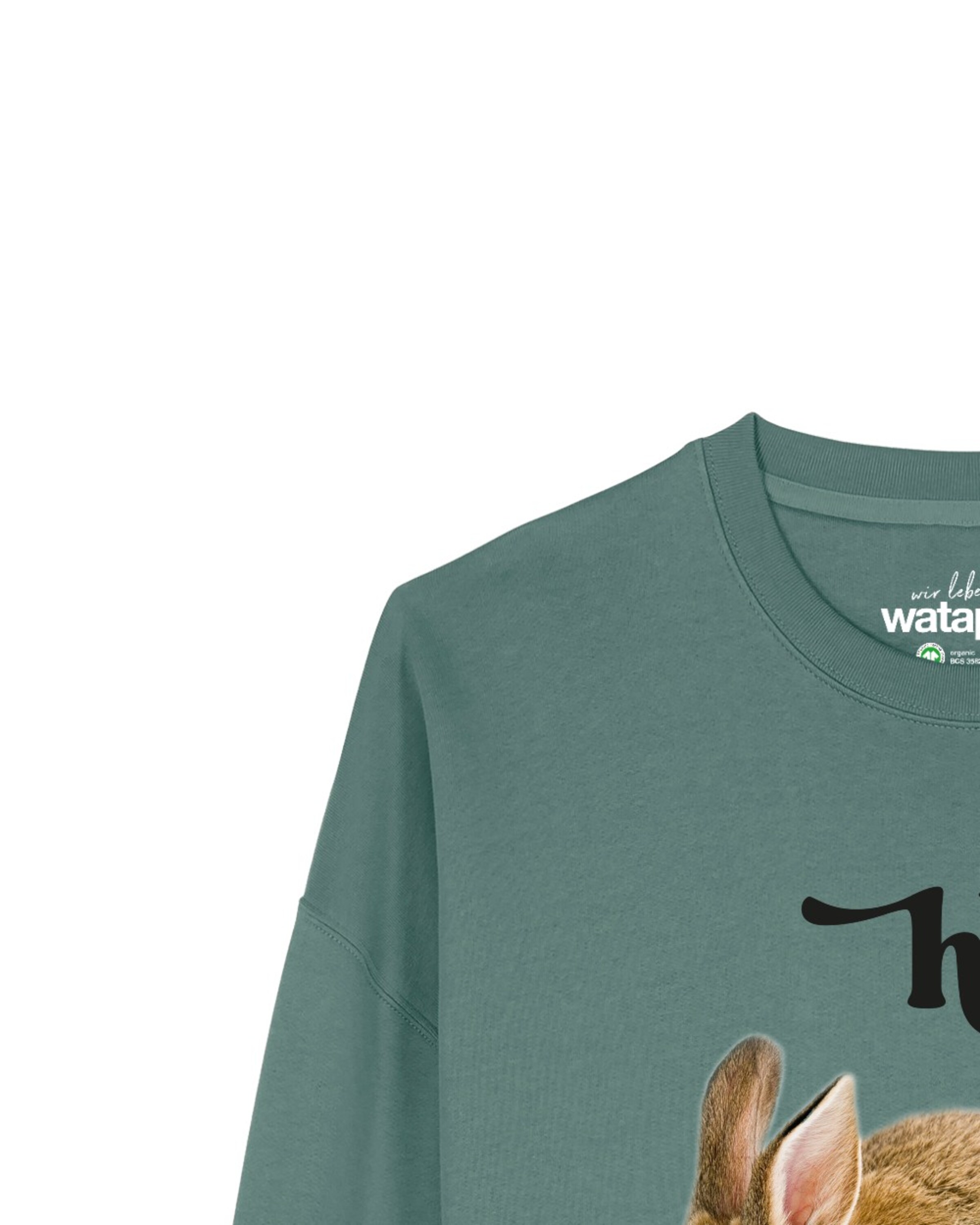 Sweat-shirt 'Ich hase dich! ' Watapparel en vert