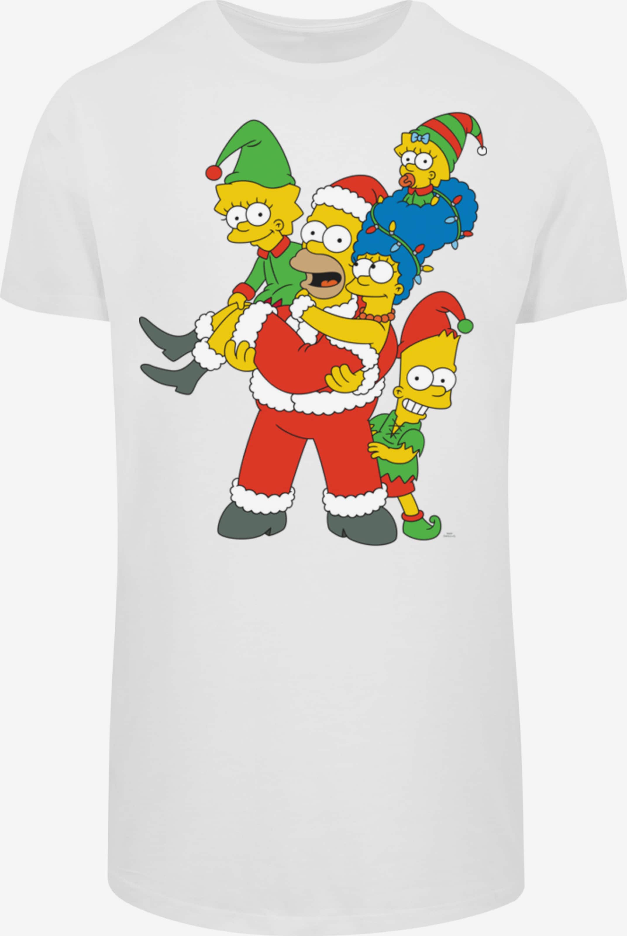 F4NT4STIC Shirt in ABOUT YOU \' White | Weihnachten \'The Christmas Simpsons Family