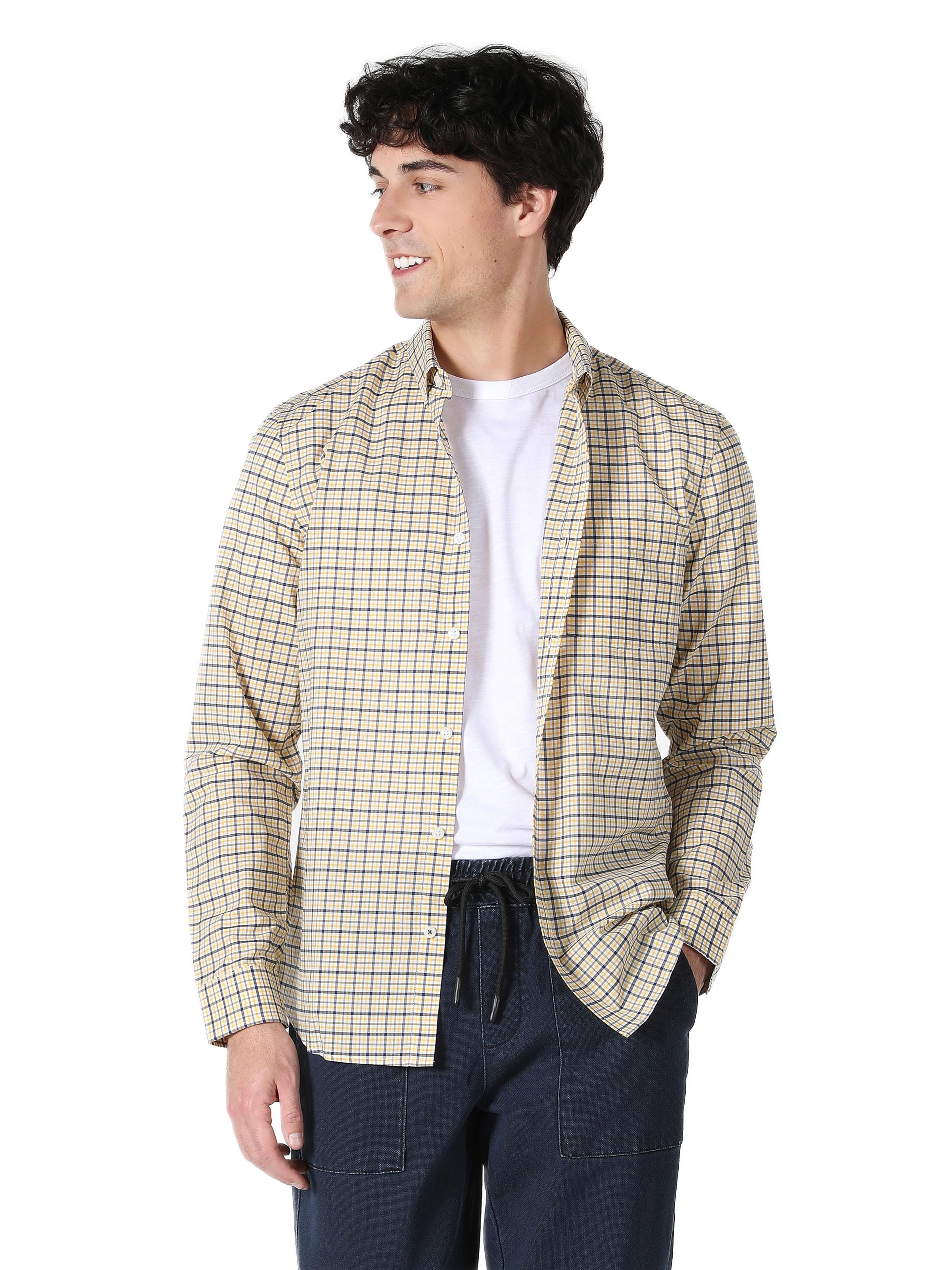 Colin's Regular fit Overhemd in Geel: voorkant