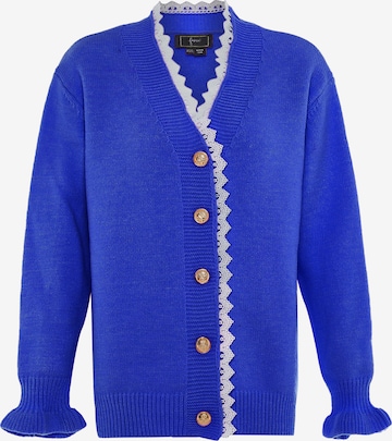 Giacchetta di faina in blu: frontale