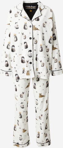 PJ Salvage Pyjama ' Cozy Casual ' in Wit: voorkant