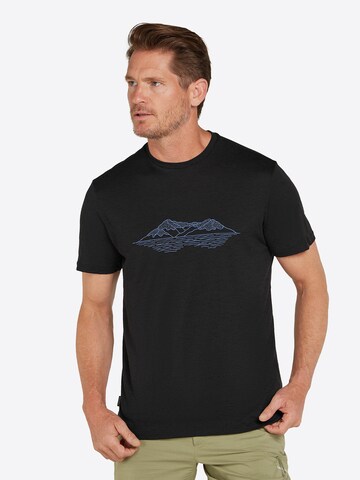 ICEBREAKERTehnička sportska majica - crna boja: prednji dio