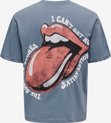 Only & Sons T-Shirt 'ROLLING STONES' in Blau