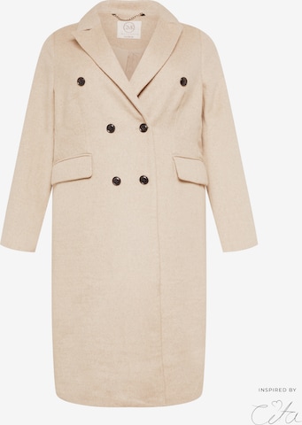 Guido Maria Kretschmer Curvy Between-Seasons Coat in Beige: front