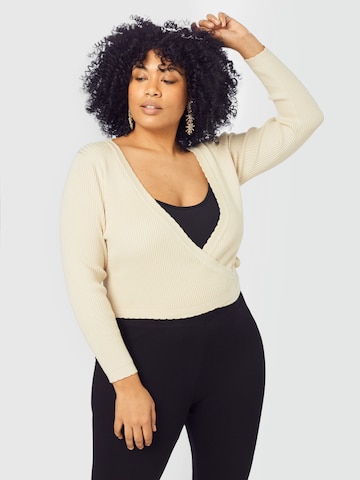 Boléro 'Shelly' ABOUT YOU Curvy en beige : devant