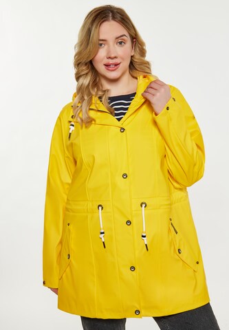 Schmuddelwedda Between-Seasons Coat in Yellow: front