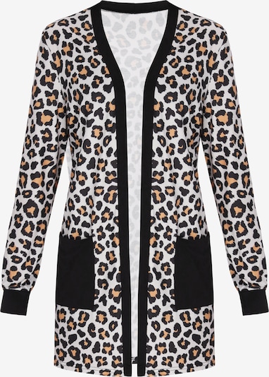 Kardiganas 'Fashion Look' iš NAEMI, spalva – gelsvai pilka spalva / šviesiai ruda / juoda, Prekių apžvalga