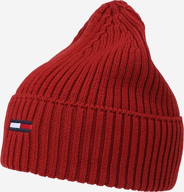 Bonnet Tommy Jeans en rouge : devant