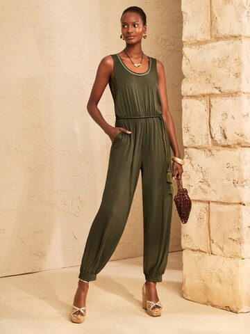 Tuta jumpsuit di love & roses in verde