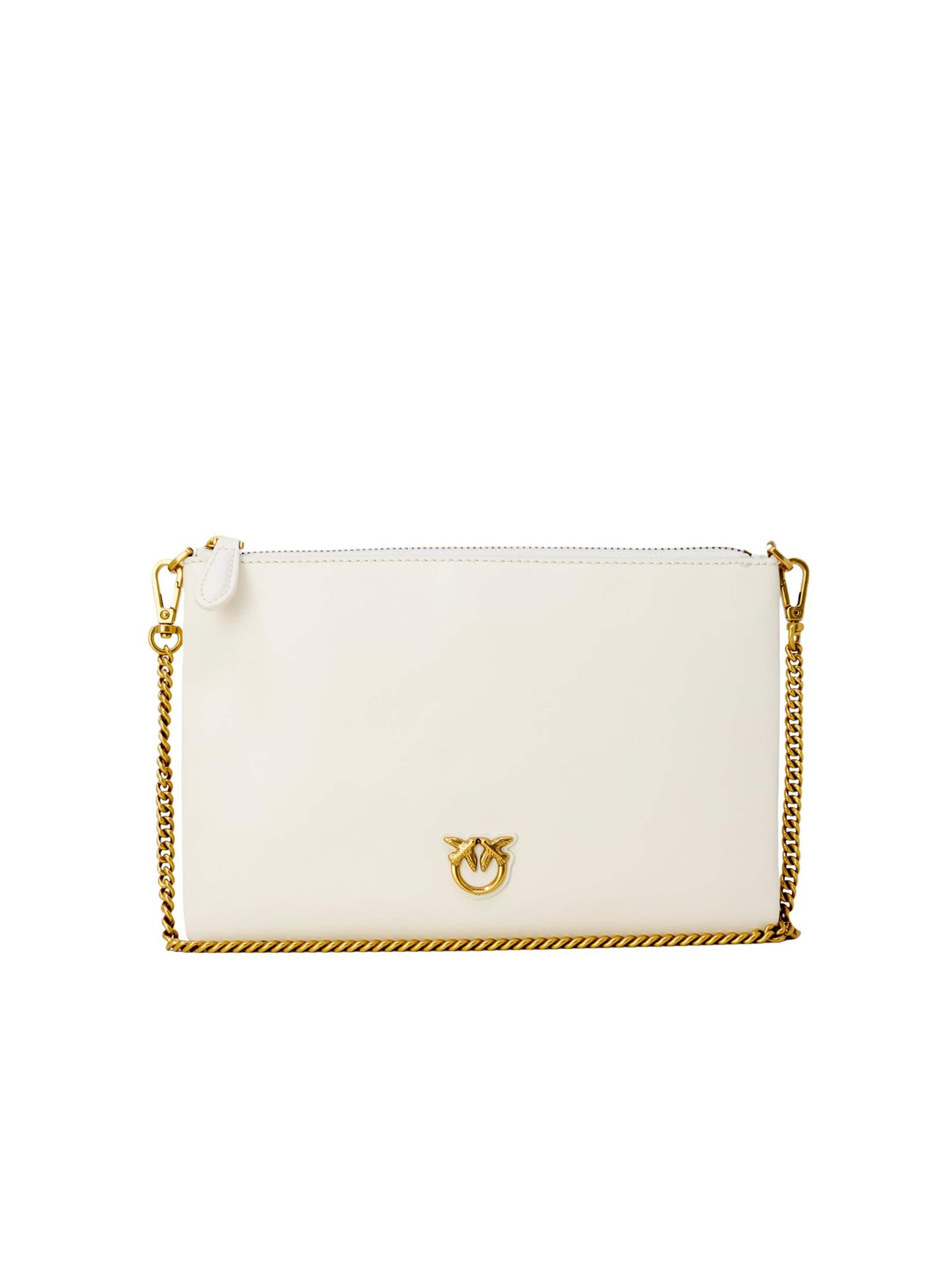 Borsa a sacco 'FLAT CLASSIC VITELLO SETA 100455 A0F1' di PINKO in beige: frontale