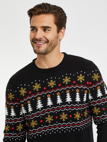 Threadbare Trui 'Christmas' in Zwart