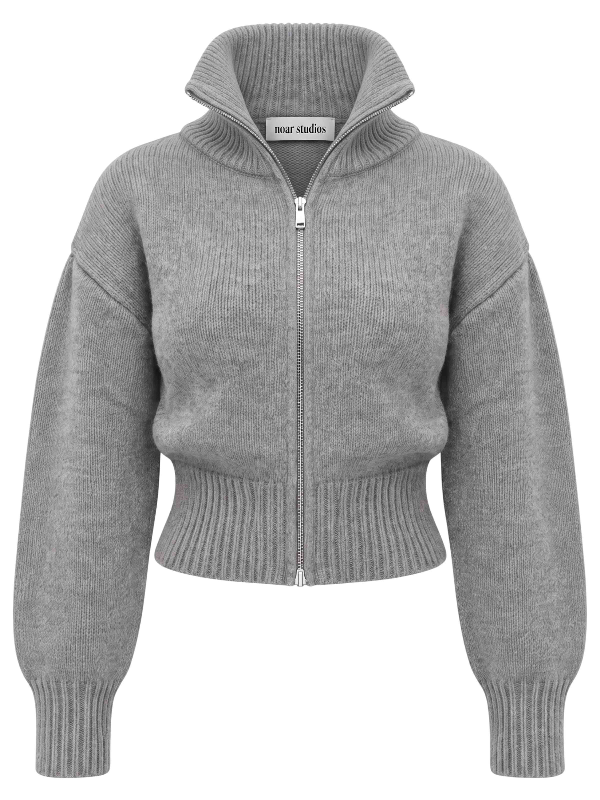 noar studios Gebreid vest in Grijs: voorkant