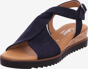 GABOR Strap Sandals in Blue: front