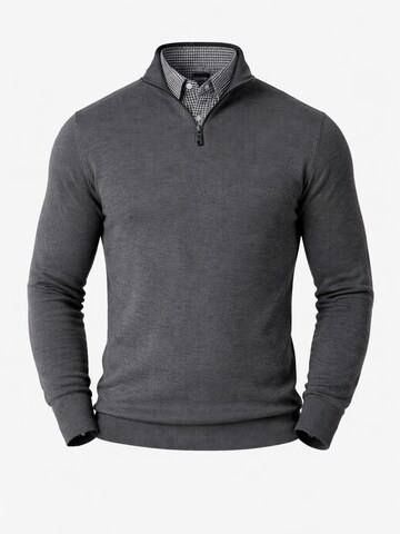 PANTONECLO Trui 'Pantoneclo Men’s Mock Sweater' in Grijs: voorkant