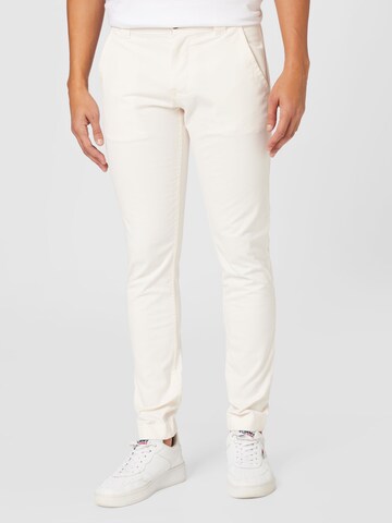 Tommy Jeans Liibuv Chino-püksid 'SCANTON', värv valge: eest vaates