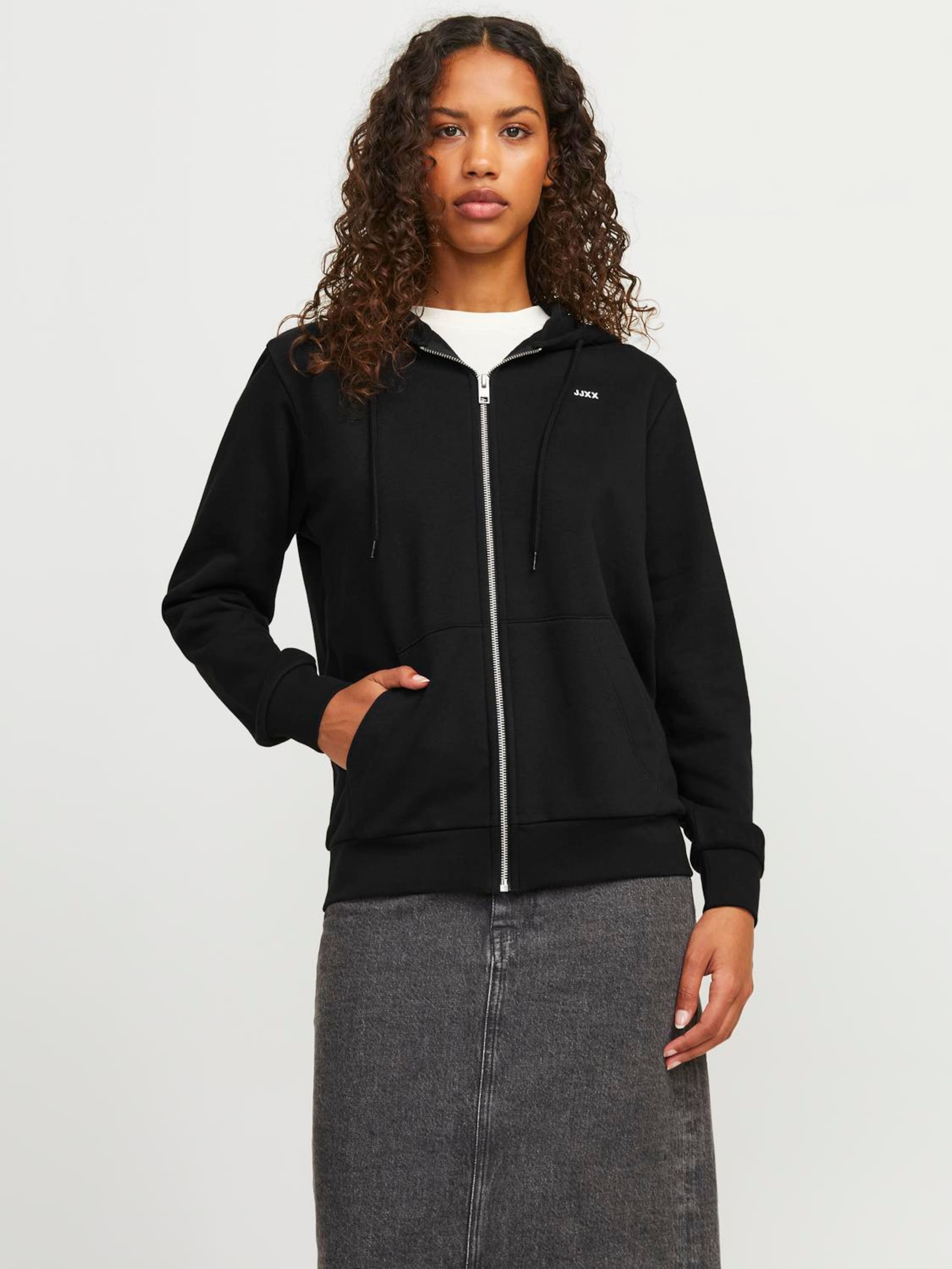 JJXX Zip-Up Hoodie 'JXAbbie' in Black | ABOUT YOU