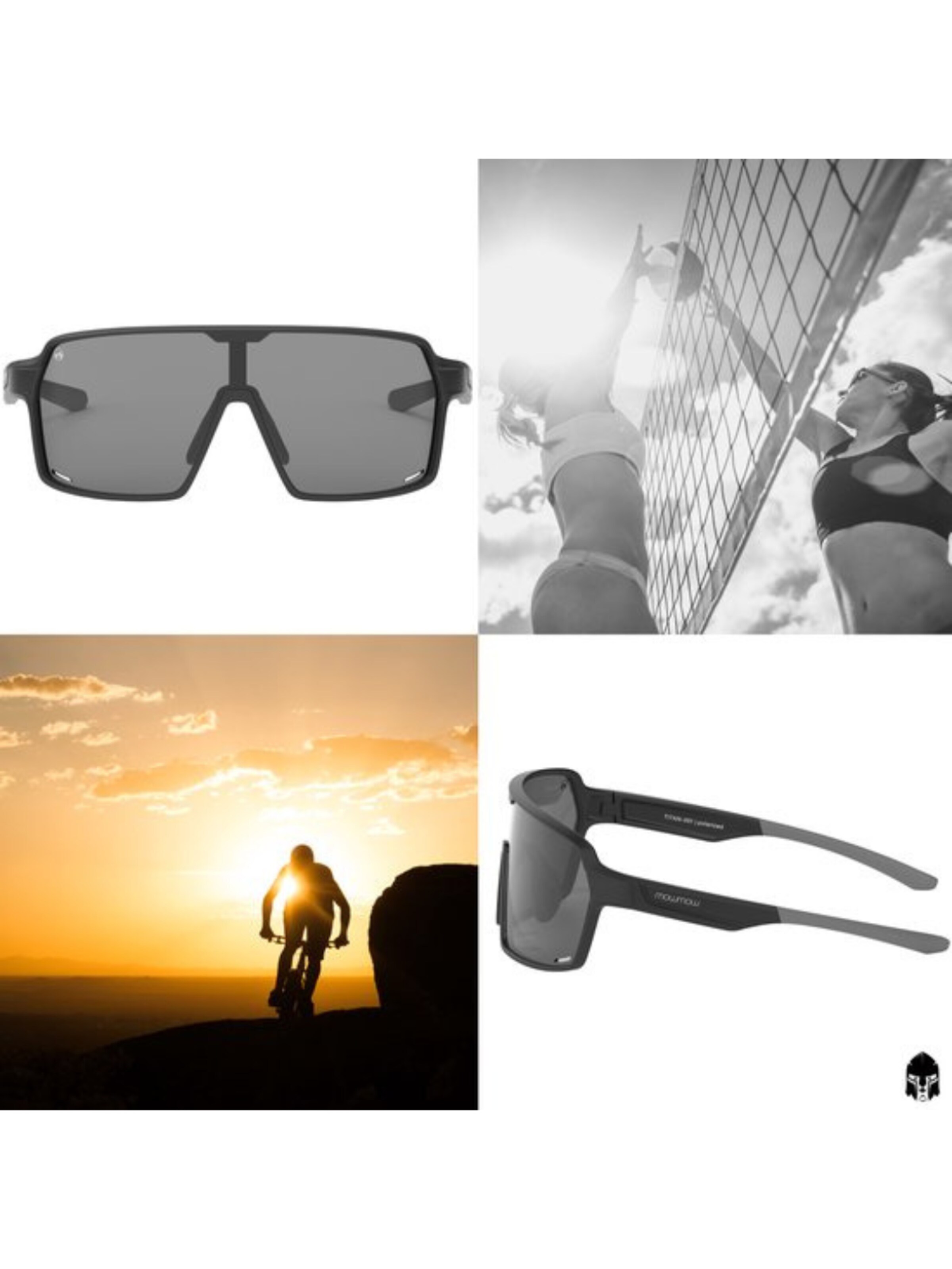 Mowmow - Gafas de sol deportivas 'MowMow Titan Sunglasses - Sports Glasses - Cycling Glasses - Men - Women' en negro