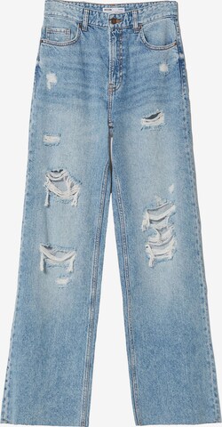 Bershka Zvonové kalhoty Džíny – modrá: přední strana