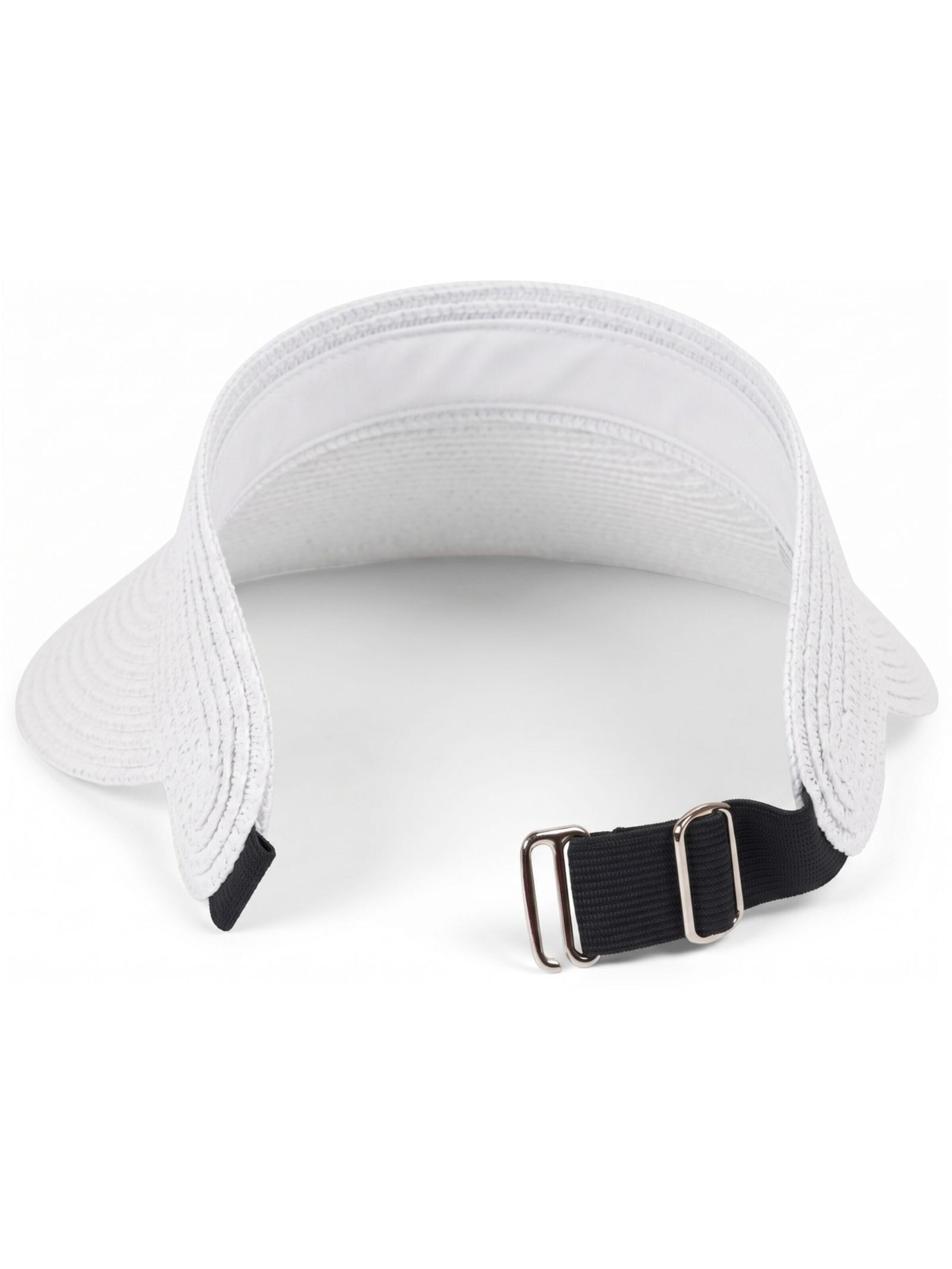 styleBREAKER Cap 'Papierstroh Visor Cap Einfarbig' in White