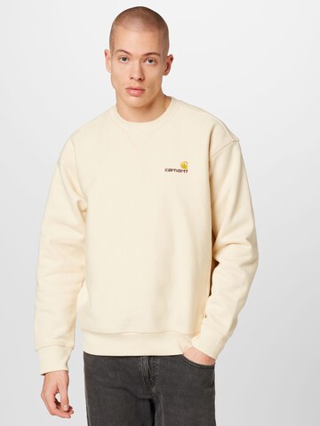 Carhartt WIP Mikina 'American Script' – béžová: přední strana