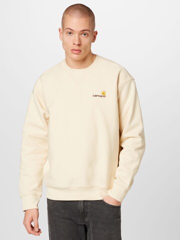 Sweat-shirt 'American Script' Carhartt WIP en beige : devant