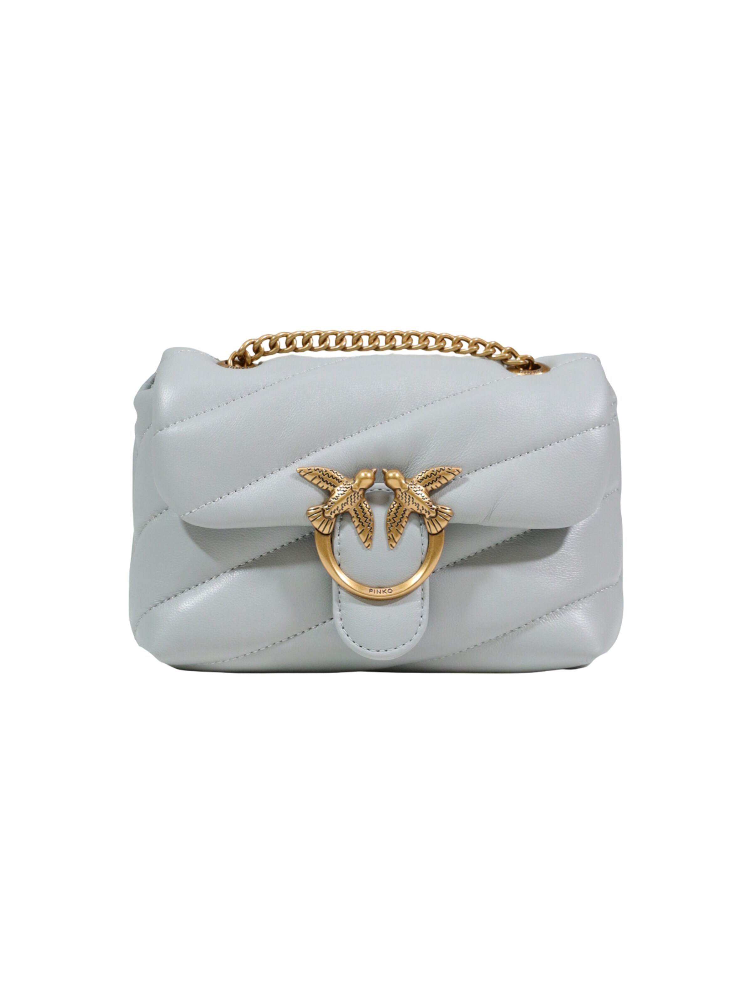 Borsa a spalla 'LOVE PUFF BABY CL SHEEP NAPPA 100040 A0F2' di PINKO in grigio: frontale