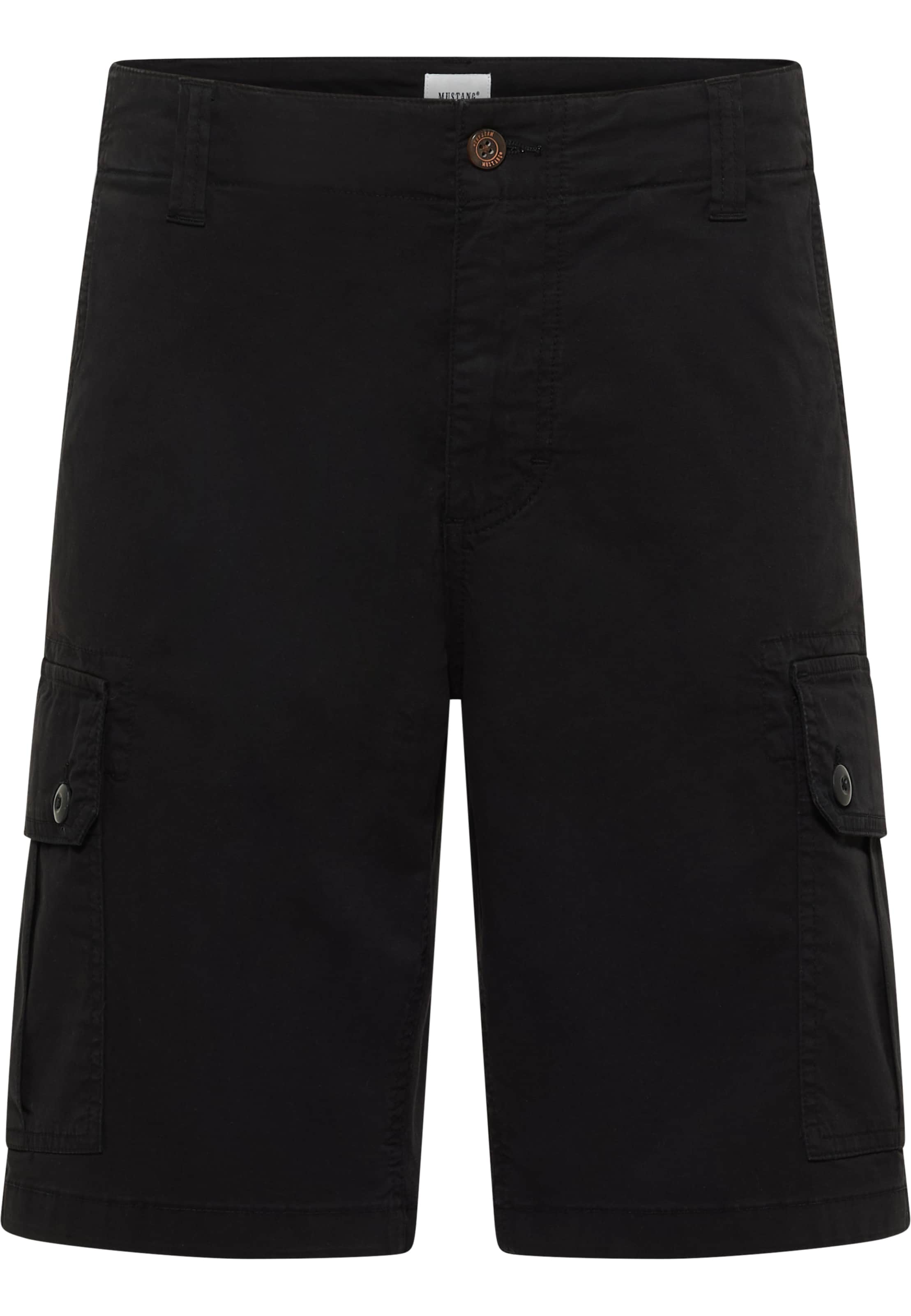 MUSTANG Cargo Pants 'Harry Papertouch' in Black: front