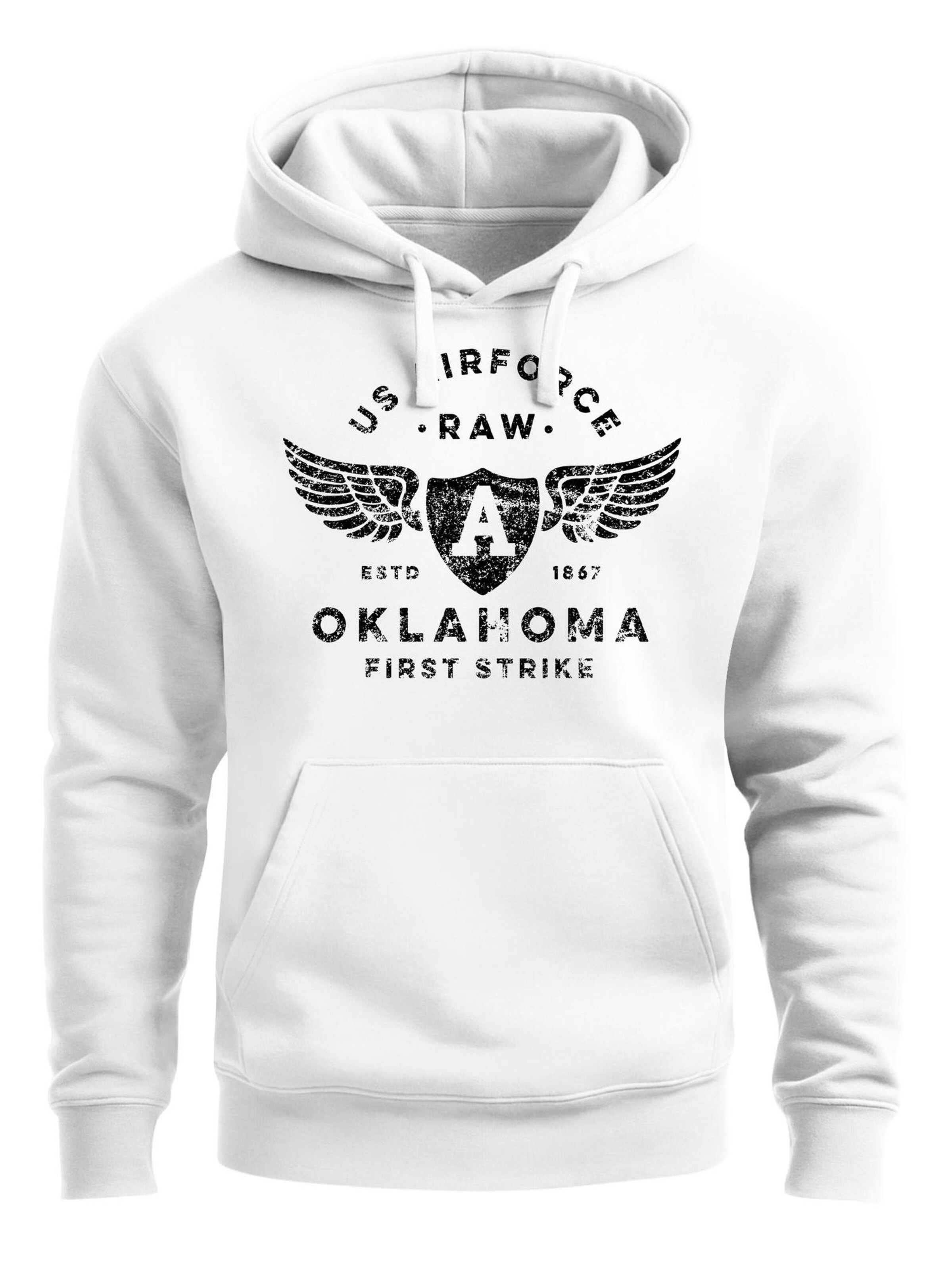 Neverless Sweatshirt 'Airforce Oklahoma'‌‌‌‌‌‌‌‌ in Weiß: Vorderseite