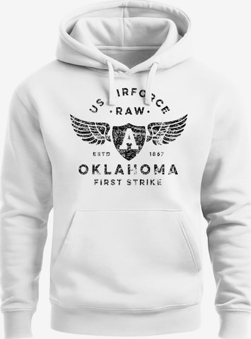 Neverless Sweatshirt 'Airforce Oklahoma' in Weiß: Vorderseite