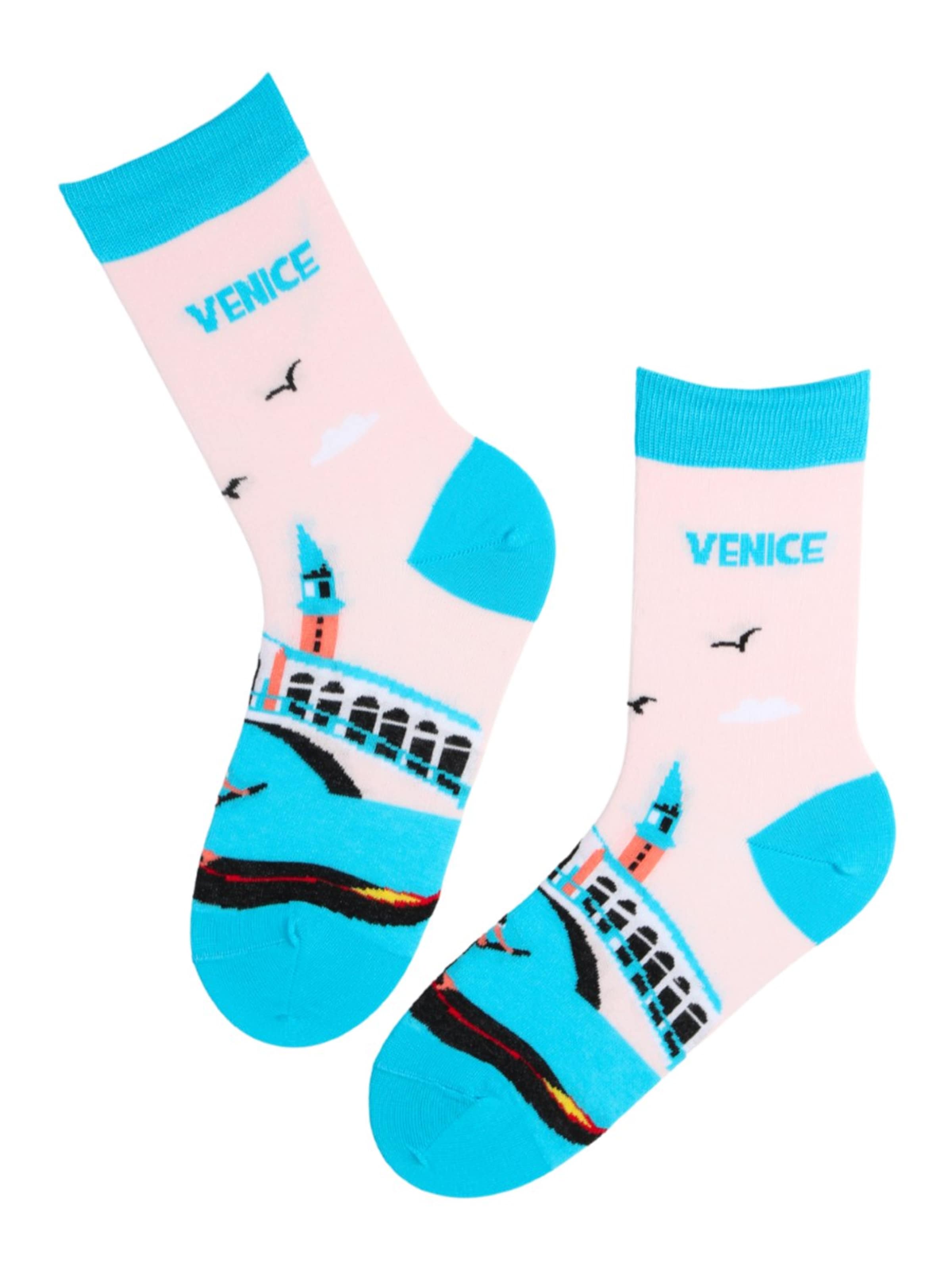 Calzino 'CITY SOCKS ROME cotton socks' di Sokisahtel in rosa: frontale