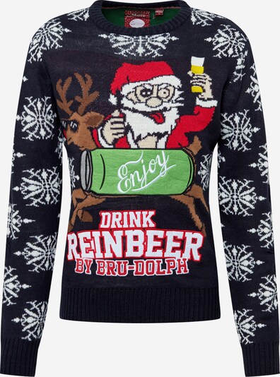 BRAVE SOUL Sweter 'WRAPPER' w kolorze niebieska noc / żółty / jabłko / czerwony / białym, Podgląd produktu
