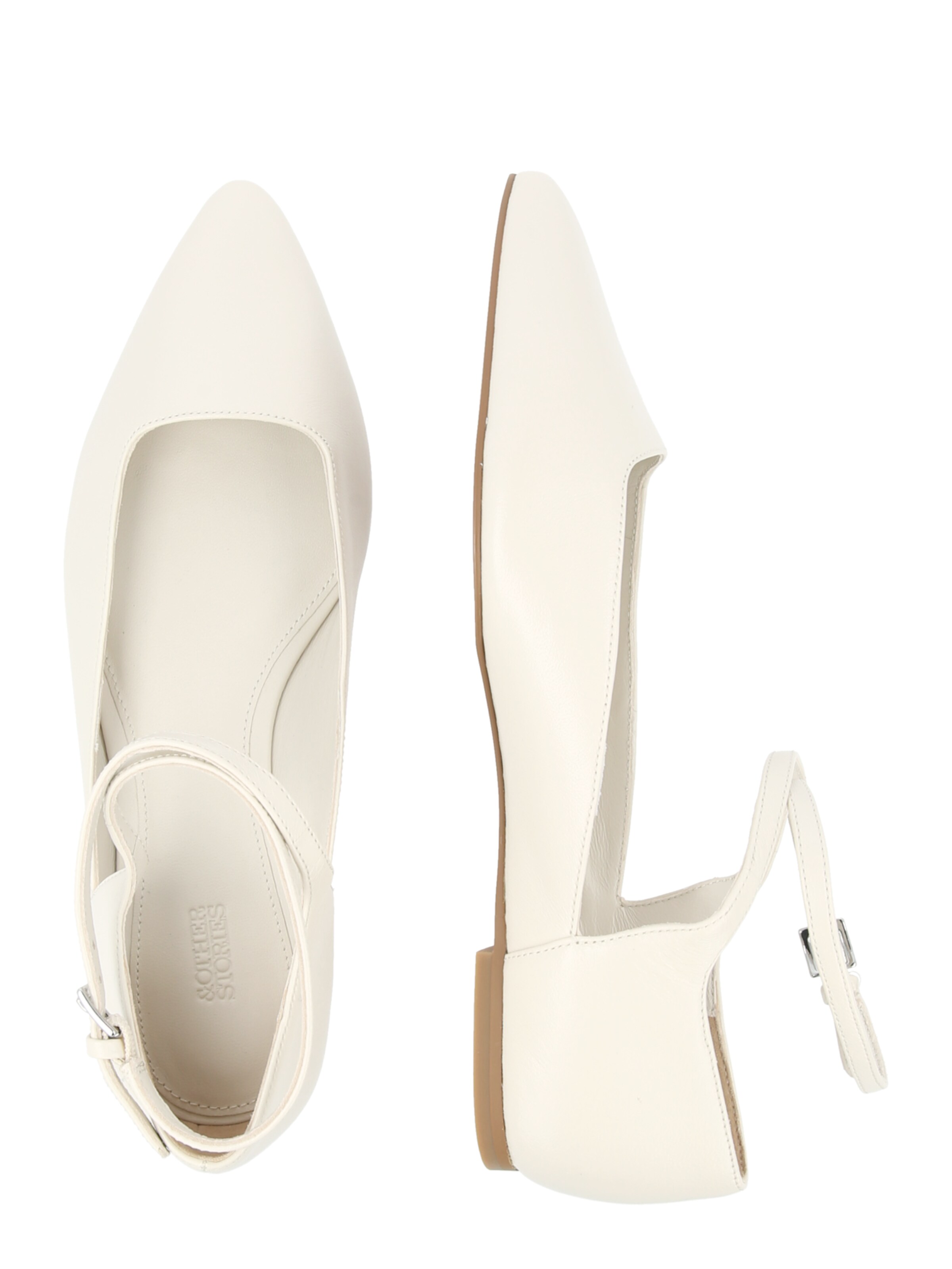 & Other Stories Balerinka z rzemykiem w kolorze biały