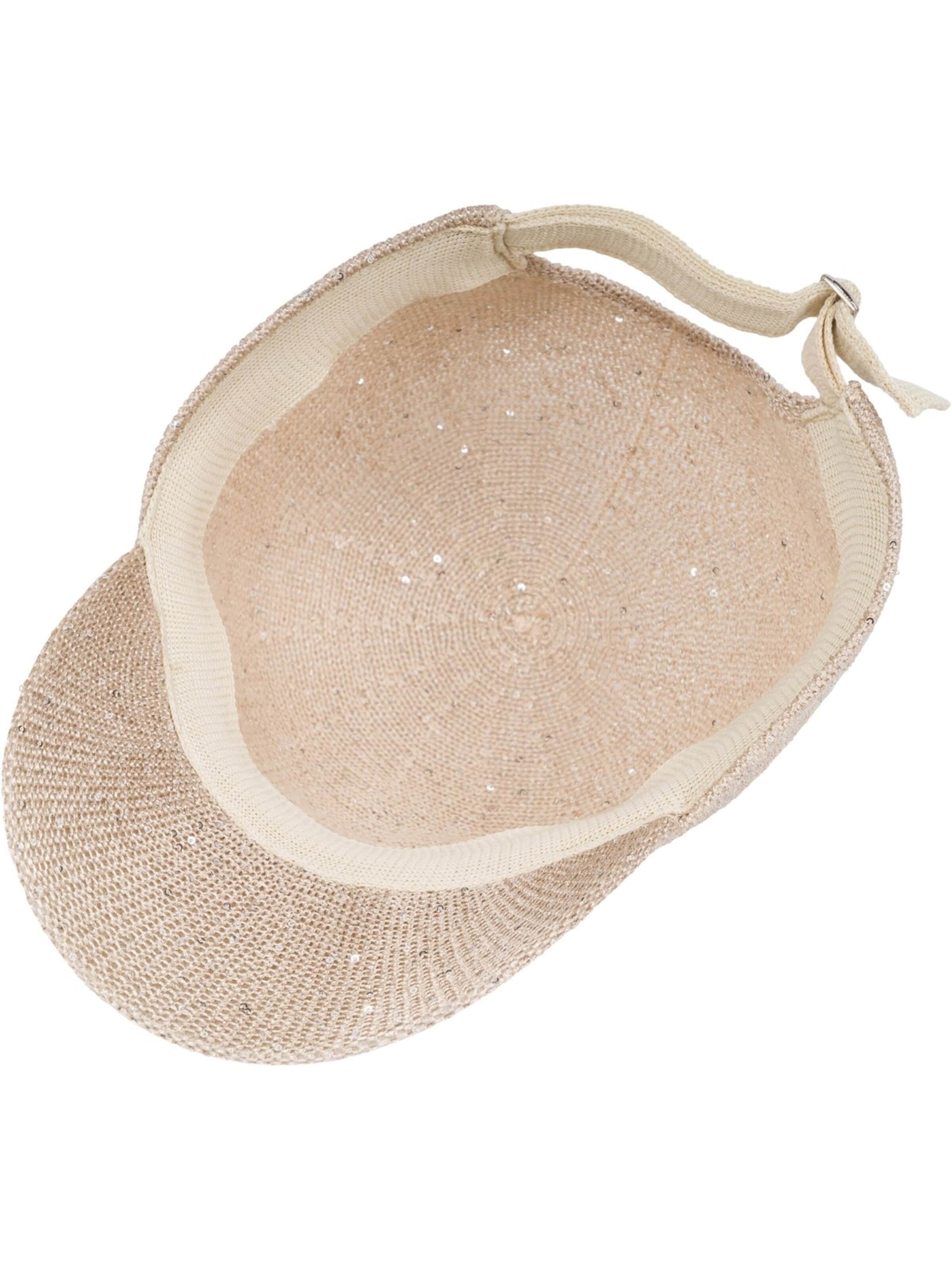 styleBREAKER Cap 'Gewebtes Baseball Cap Pailletten' in Beige